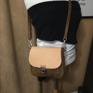 Roots leather cross body purse